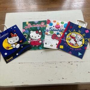 4 Vintage Sanrio Hello Kitty paper shopping bags 15.5” x 12.5” x 4” deep